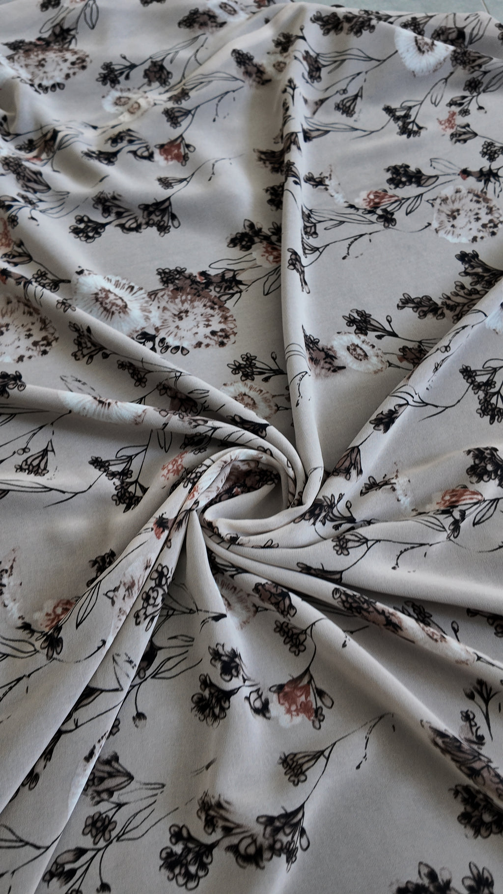 Beige floral abaya