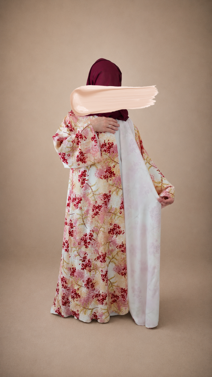 Red blossom abaya