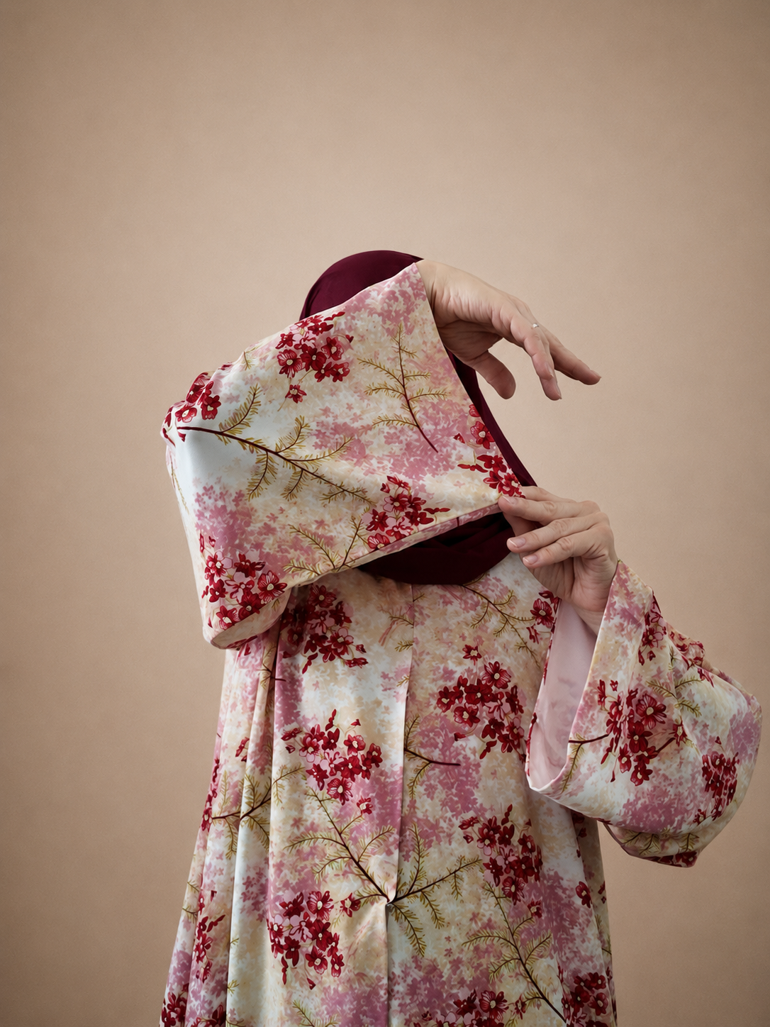 Red blossom abaya