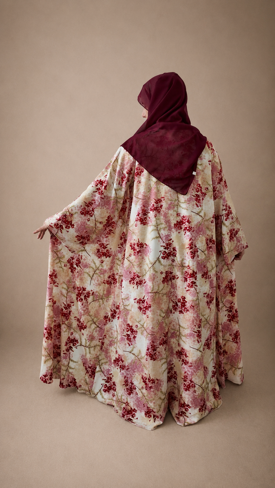 Red blossom abaya