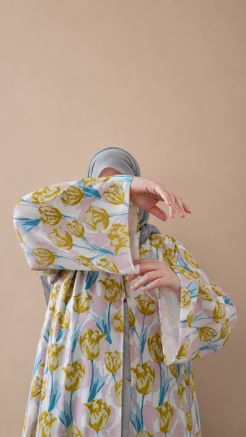 Yellow tulip abaya