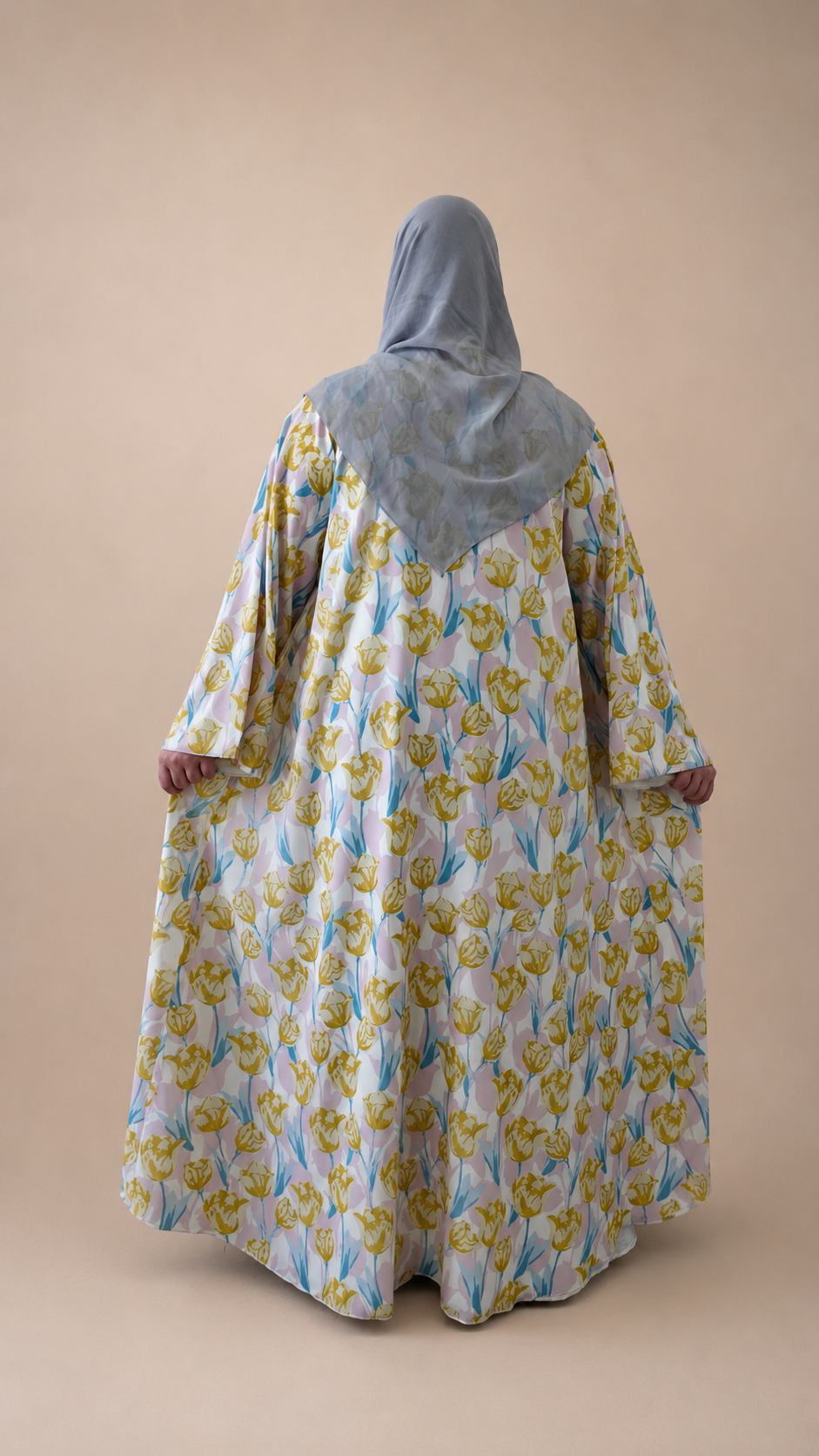 Yellow tulip abaya